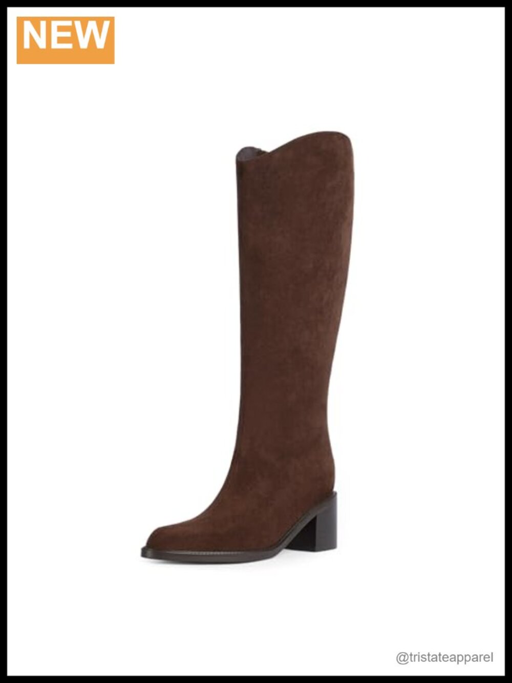 Women's Knee High Boots Chunky Block Heel Pointed Toe Faux Suede Tall Boots